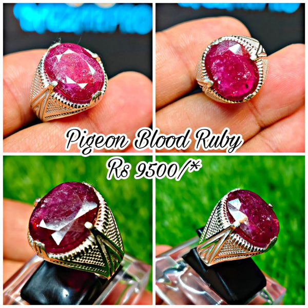 Pigeon Blood Ruby Ring | Silver Ring