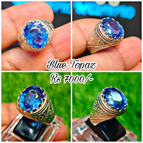 Blue Topaz Ring | Silver Ring