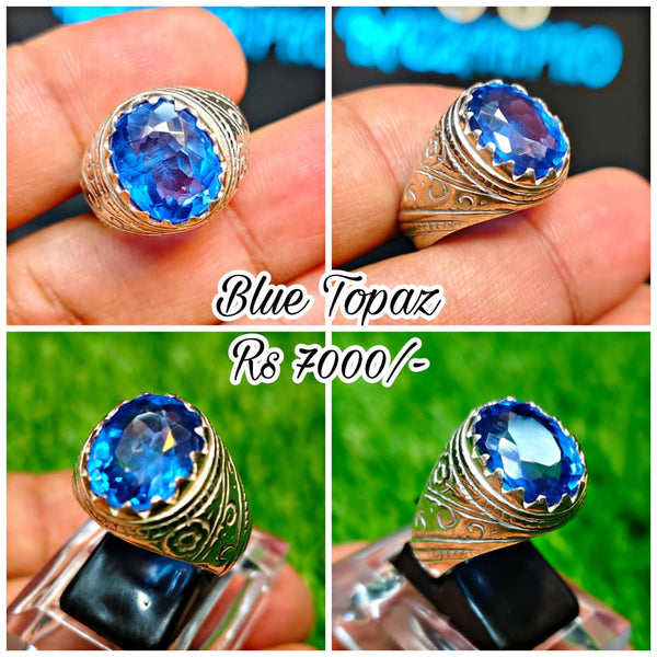 Blue Topaz Ring | Silver Ring